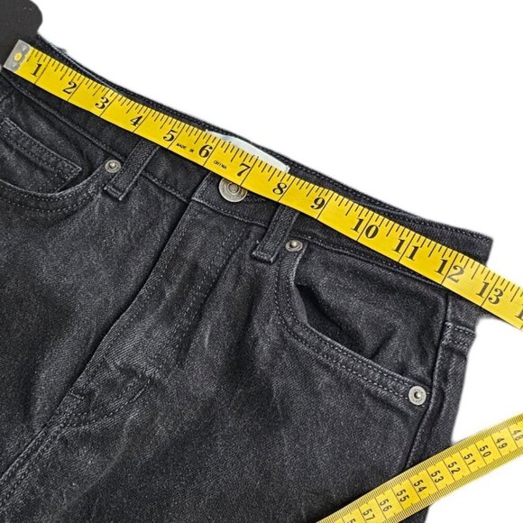 Reformation Womens Liza Ultra High Rise Slim Stright Cropped Jeans, Black, 25 - Picture 3 of 8